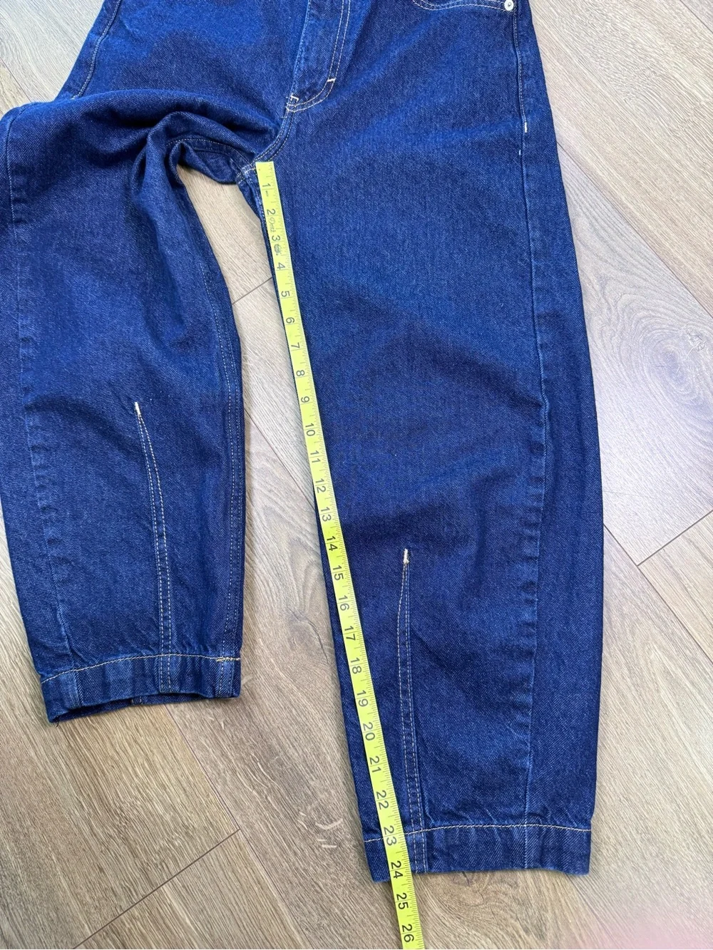 Free People We The Free Backstage Relaxed Cropped Jeans Bow Leg Dark Wash Sz 26